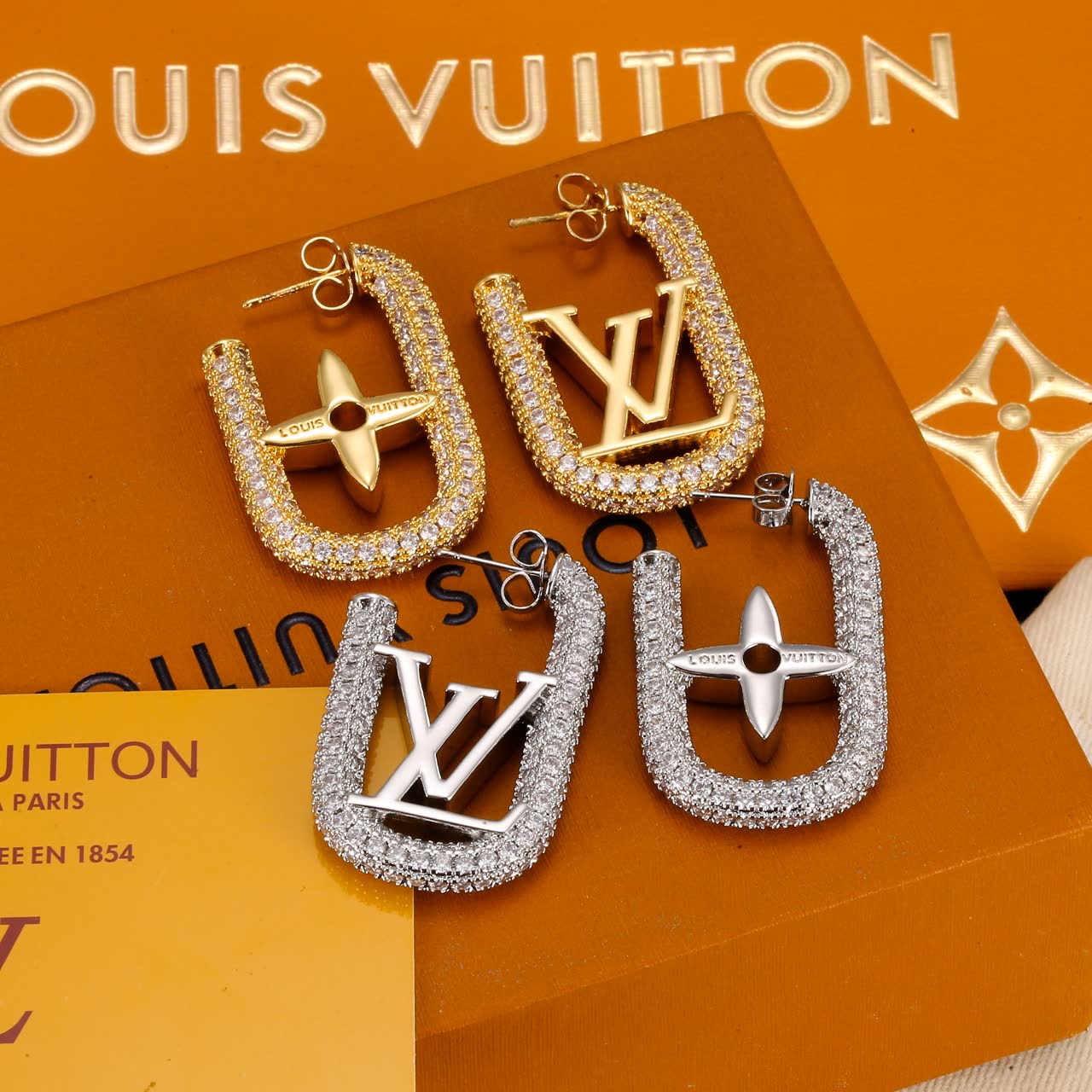 Louis Vuitton Crystal-Embellished Earrings Louis Vuitton Crystal-Embellished Earrings